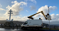 LED lights Councillor Michael McCormick at Lyle Hill Greenock